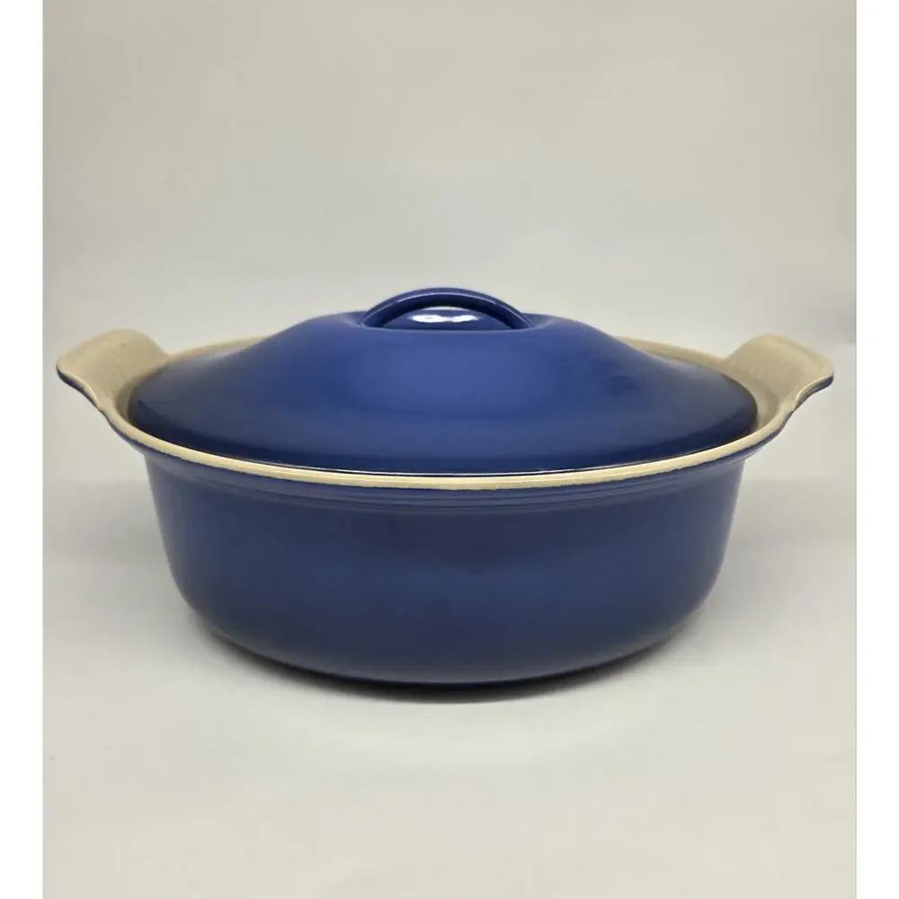 Vtg. Le Creuset Terrine Oval 28cm Azure Blue Williams-Sonoma Covered Casserole